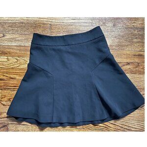 Express Zipper Back Black Flare Suiting Skirt